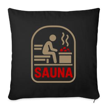 Sauna symbol: warmth, peace and stone - Sofa pillowcase 17,3'' x 17,3'' (45 x 45 cm) - black - Front