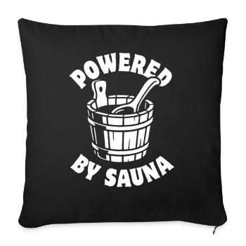 Powered by Sauna - Saunieren - Spruch - Sofa pillowcase 17,3'' x 17,3'' (45 x 45 cm) - black - Front