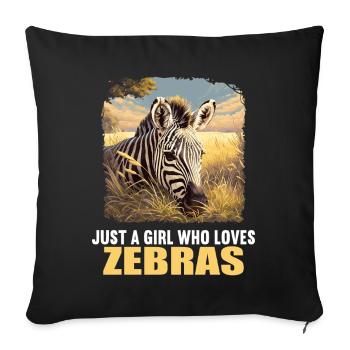 Zebras Zebra - Sofa pillowcase 17,3'' x 17,3'' (45 x 45 cm) - black - Front