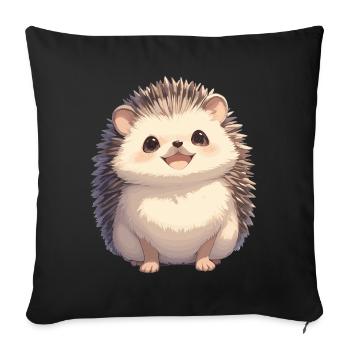 Igel - Sofakissenbezug 45 x 45 cm - Schwarz - Vorne
