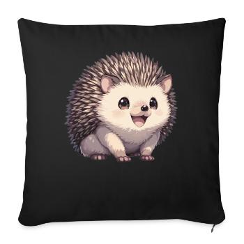 Igel - Sofakissenbezug 45 x 45 cm - Schwarz - Vorne