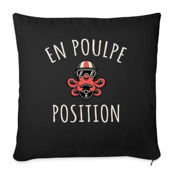 En poulpe position Jeu de mots drôle  - Housse de coussin décorative 45 x 45 cm - noir - Devant