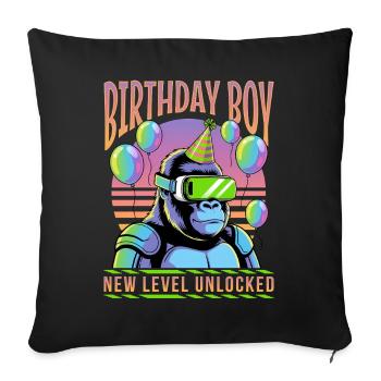 Birthday Gamer VR - Sofa pillowcase 17,3'' x 17,3'' (45 x 45 cm) - black - Front
