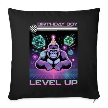 Birthday Gamer VR - Sofa pillowcase 17,3'' x 17,3'' (45 x 45 cm) - black - Front