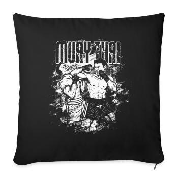Technique du coude Muay Thai - Housse de coussin décorative 45 x 45 cm - noir - Devant