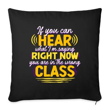 ASL Sign Language Interpreter - Sofa pillowcase 17,3'' x 17,3'' (45 x 45 cm) - black - Front