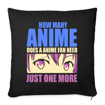 Anime Manga Otaku Kawaii Japon Cosplay Bande dessinée - Housse de coussin décorative 45 x 45 cm - noir - Devant