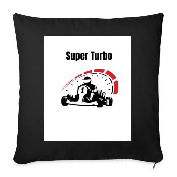 Super Turbo Kart Vitesse Retro - Housse de coussin décorative 45 x 45 cm - noir - Devant