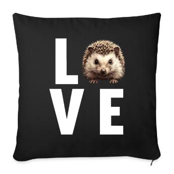 Igel - Sofakissenbezug 45 x 45 cm - Schwarz - Vorne