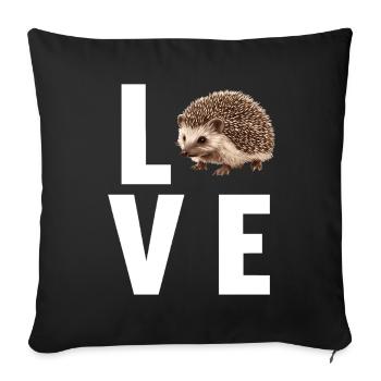 Igel - Sofakissenbezug 45 x 45 cm - Schwarz - Vorne