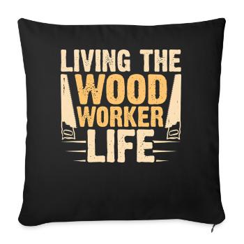 Ébéniste Ébéniste Cadeau Menuisier - Housse de coussin décorative 45 x 45 cm - noir - Devant