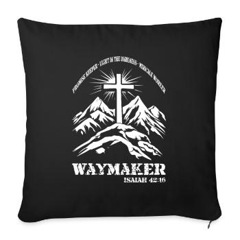 Christian Bible saying cross Waymaker - Sofa pillowcase 17,3'' x 17,3'' (45 x 45 cm) - black - Front