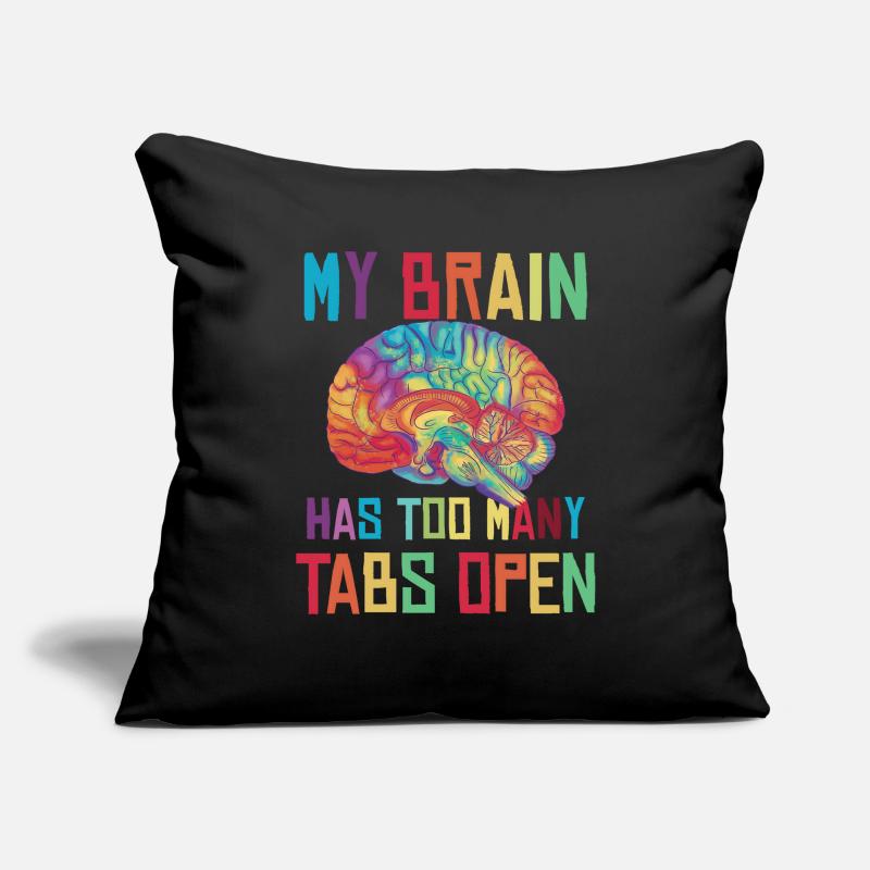 Brain: Too many tabs open Sofa pillowcase 17,3'' x 17,3'' (45 x 45 cm)