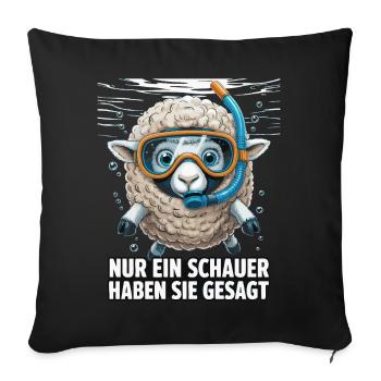 Juste une douche – Motif de mouton amusant - Housse de coussin décorative 45 x 45 cm - noir - Devant