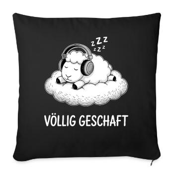 Conception de mouton entièrement réalisée - Housse de coussin décorative 45 x 45 cm - noir - Devant