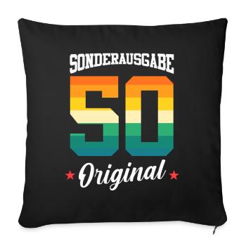 50 Birthday - Sofa pillowcase 17,3'' x 17,3'' (45 x 45 cm) - black - Front