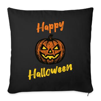Grunge Pumpkin – Chemise Happy Halloween - Housse de coussin décorative 45 x 45 cm - noir - Devant