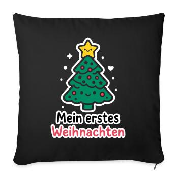 Mon premier Noël - Le sapin de Noël des parents de bébé - Housse de coussin décorative 45 x 45 cm - noir - Devant