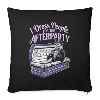 Squelette en costume après la fête - Halloween - Housse de coussin décorative 45 x 45 cm - noir - Devant