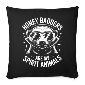Honey Badger Dicton : Drôle de cadeau de Honey Badger - Housse de coussin décorative 45 x 45 cm - noir - Devant