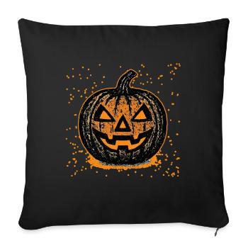 Halloween pumpkin in grunge style - Sofa pillowcase 17,3'' x 17,3'' (45 x 45 cm) - black - Front