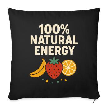100% Natural Energy – Fruit Lover Design - Sofa pillowcase 17,3'' x 17,3'' (45 x 45 cm) - black - Front