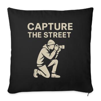 Capture the Street – Street Photography Shirt - Sofa pillowcase 17,3'' x 17,3'' (45 x 45 cm) - black - Front
