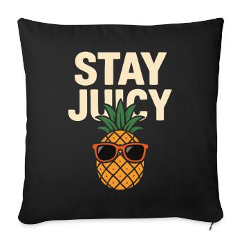 Stay Juicy – Cool Pineapple Design - Sofa pillowcase 17,3'' x 17,3'' (45 x 45 cm) - black - Front