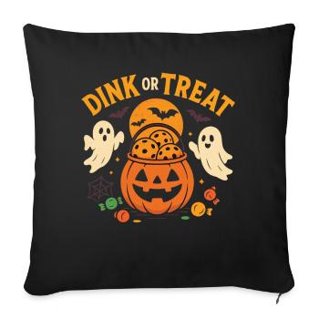Dink or Treat Pickleball Halloween Design - Sofa pillowcase 17,3'' x 17,3'' (45 x 45 cm) - black - Front