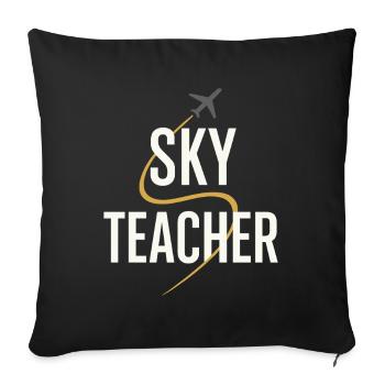 Instructeur de vol Cfi Pilote Instructeur d’aviation - Housse de coussin décorative 45 x 45 cm - noir - Devant