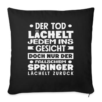 Funny Skydiver Adrenaline Junkie Death - Sofa pillowcase 17,3'' x 17,3'' (45 x 45 cm) - black - Front