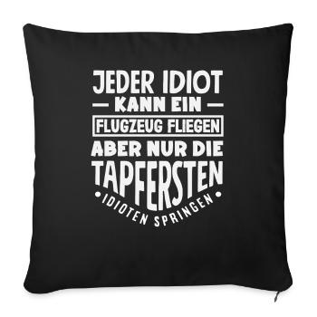Funny Skydiver Adrenaline Junkie Brave - Sofa pillowcase 17,3'' x 17,3'' (45 x 45 cm) - black - Front