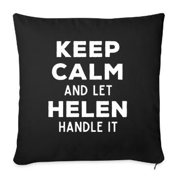 Keep Calm Let Helen sort it out Funny saying - Sofa pillowcase 17,3'' x 17,3'' (45 x 45 cm) - black - Front