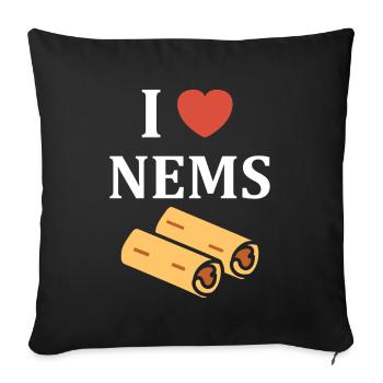 I like gourmet design nems - Sofa pillowcase 17,3'' x 17,3'' (45 x 45 cm) - black - Front