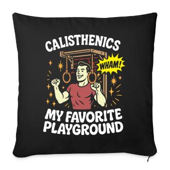 La callisthénie, mon terrain de jeu préféré - Housse de coussin décorative 45 x 45 cm - noir - Devant