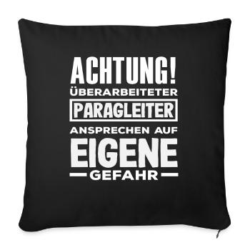Aventure en parapente Parapente Parapente - Housse de coussin décorative 45 x 45 cm - noir - Devant