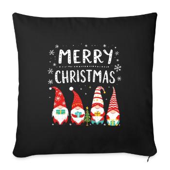 Merry Christmas Gnome Christmas - Sofa pillowcase 17,3'' x 17,3'' (45 x 45 cm) - black - Front