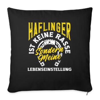 Poney Haflinger Équitation Attitude envers la vie Race - Housse de coussin décorative 45 x 45 cm - noir - Devant