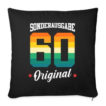 60 Birthday - Sofa pillowcase 17,3'' x 17,3'' (45 x 45 cm) - black - Front