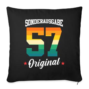 57 Birthday - Sofa pillowcase 17,3'' x 17,3'' (45 x 45 cm) - black - Front