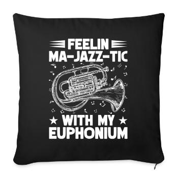 Le baryton Feelin Ma-Jazz-tic avec euphonium - Housse de coussin décorative 45 x 45 cm - noir - Devant