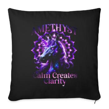 Birthstone February Amethyst - Sofa pillowcase 17,3'' x 17,3'' (45 x 45 cm) - black - Front