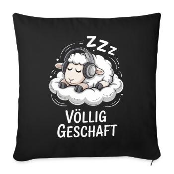 Conception de mouton entièrement réalisée - Housse de coussin décorative 45 x 45 cm - noir - Devant