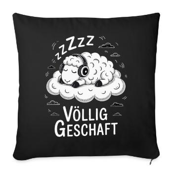 Conception de mouton entièrement réalisée - Housse de coussin décorative 45 x 45 cm - noir - Devant