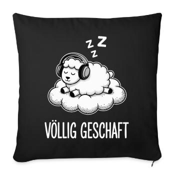 Conception de mouton entièrement réalisée - Housse de coussin décorative 45 x 45 cm - noir - Devant