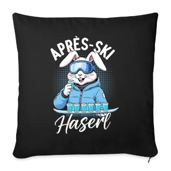 Après-ski bunny - Sofa pillowcase 17,3'' x 17,3'' (45 x 45 cm) - black - Front