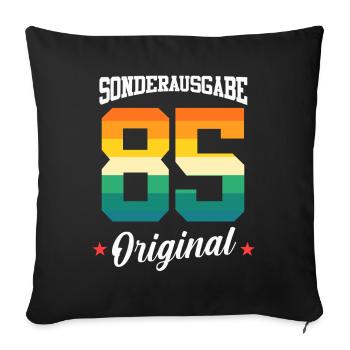 85 Birthday - Sofa pillowcase 17,3'' x 17,3'' (45 x 45 cm) - black - Front