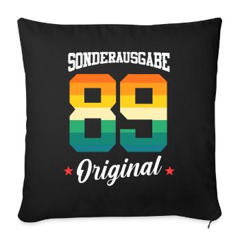 89 Birthday - Sofa pillowcase 17,3'' x 17,3'' (45 x 45 cm) - black - Front