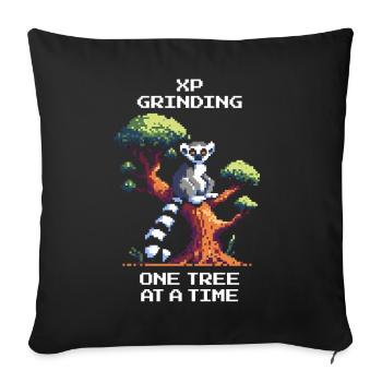Grinding XP: One Tree at a Time | Lemur - Sofa pillowcase 17,3'' x 17,3'' (45 x 45 cm) - black - Front