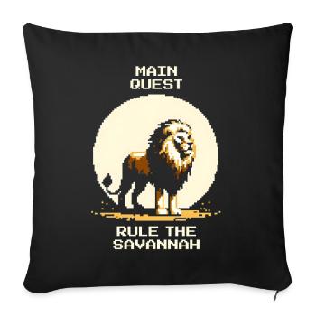 Quête principale : Régner sur la savane | Lion Wilderness - Housse de coussin décorative 45 x 45 cm - noir - Devant